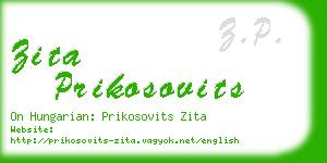 zita prikosovits business card